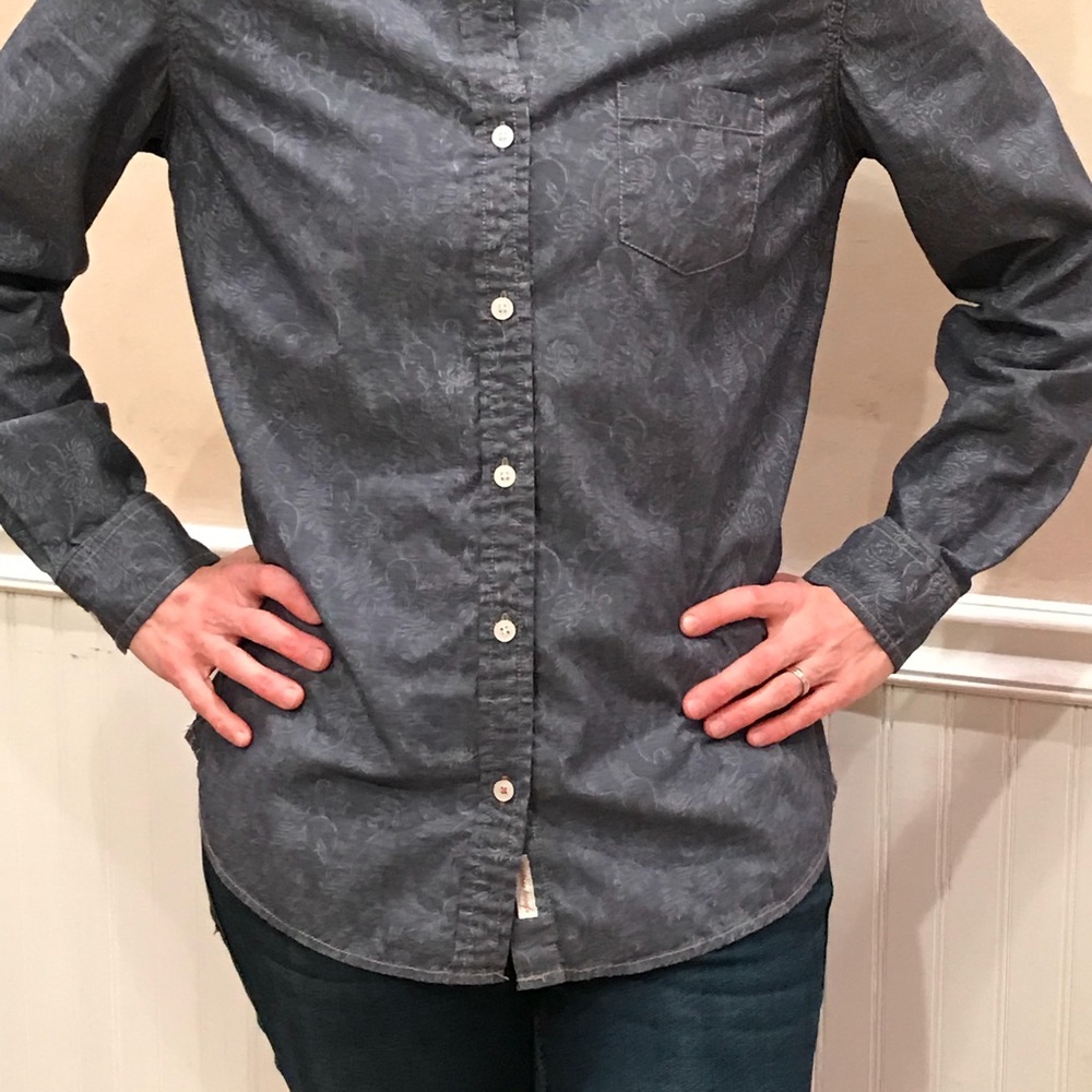 Weatherproof Vintage Shirt Reverse Print Blouse Md - Picture 2 of 8